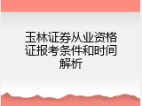 玉林证券从业资格证报考条件和时间解析