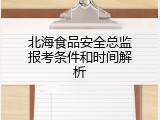 北海食品安全总监报考条件和时间解析