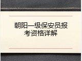 朝阳一级保安员报考资格详解