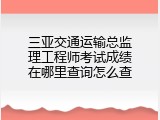 三亚交通运输总监理工程师考试成绩在哪里查询怎么查