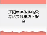 辽阳中医传统师承考试去哪里线下报名