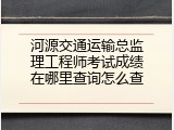 河源交通运输总监理工程师考试成绩在哪里查询怎么查