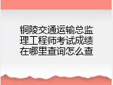 铜陵交通运输总监理工程师考试成绩在哪里查询怎么查