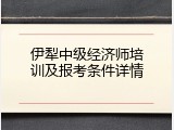 伊犁中级经济师培训及报考条件详情