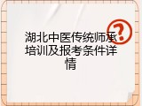湖北中医传统师承培训及报考条件详情