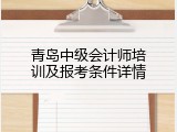 青岛中级会计师培训及报考条件详情