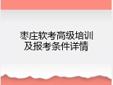 枣庄软考高级培训及报考条件详情