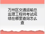万州区交通运输总监理工程师考试成绩在哪里查询怎么查