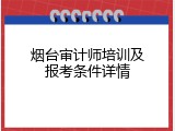 烟台审计师培训及报考条件详情