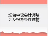 烟台中级会计师培训及报考条件详情