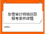 东营审计师培训及报考条件详情