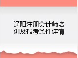辽阳注册会计师培训及报考条件详情