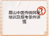 眉山中医传统师承培训及报考条件详情