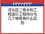 河北区二级水利工程造价工程师分为几个等级有什么区别