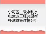 宁河区二级水利水电建造工程师最新补贴政策详情分析
