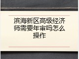 滨海新区高级经济师需要年审吗怎么操作