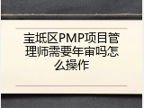 宝坻区PMP项目管理师需要年审吗怎么操作
