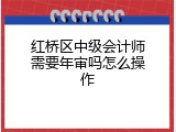 红桥区中级会计师需要年审吗怎么操作