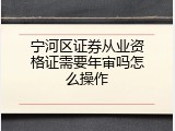 宁河区证券从业资格证需要年审吗怎么操作