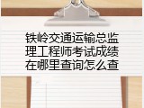 铁岭交通运输总监理工程师考试成绩在哪里查询怎么查