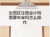 东丽区注册会计师需要年审吗怎么操作