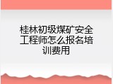 桂林初级煤矿安全工程师怎么报名培训费用