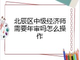 北辰区中级经济师需要年审吗怎么操作