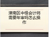 津南区中级会计师需要年审吗怎么操作