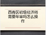 西青区初级经济师需要年审吗怎么操作