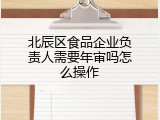 北辰区食品企业负责人需要年审吗怎么操作