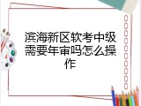 滨海新区软考中级需要年审吗怎么操作