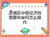 武清区中级经济师需要年审吗怎么操作