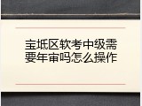 宝坻区软考中级需要年审吗怎么操作
