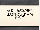 茂名中级煤矿安全工程师怎么报名培训费用