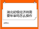 湖北初级经济师需要年审吗怎么操作