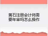 黄石注册会计师需要年审吗怎么操作