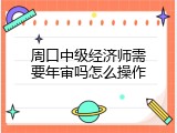 周口中级经济师需要年审吗怎么操作