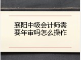 襄阳中级会计师需要年审吗怎么操作