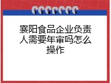 襄阳食品企业负责人需要年审吗怎么操作