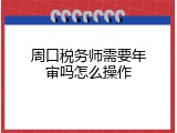 周口税务师需要年审吗怎么操作
