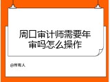 周口审计师需要年审吗怎么操作