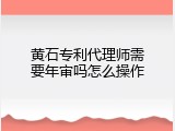 黄石专利代理师需要年审吗怎么操作