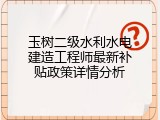 玉树二级水利水电建造工程师最新补贴政策详情分析