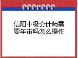 信阳中级会计师需要年审吗怎么操作
