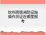 钦州高级消防设施操作员证在哪里报考