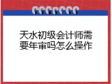 天水初级会计师需要年审吗怎么操作