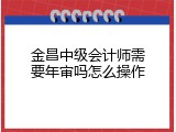 金昌中级会计师需要年审吗怎么操作
