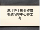 湛江护士执业资格考试指导中心哪里有