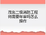 茂名二级消防工程师需要年审吗怎么操作