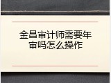 金昌审计师需要年审吗怎么操作